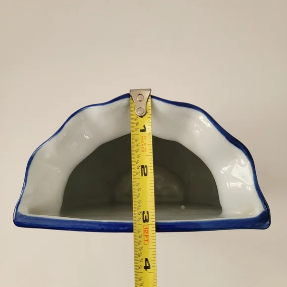 Formalities By Braum Bros. Blue & White Porcelain Floral Wall Pocket Vase Vessel - Picture 8 of 10